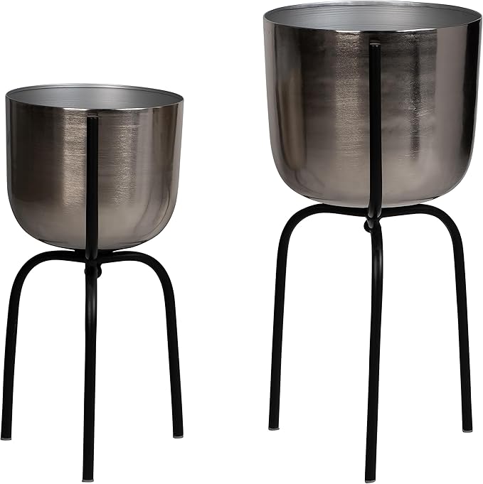 Metal 20 Planter ON Tripod SilverBlack