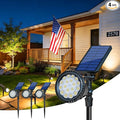 DBF Solar Outdoor Lights 600LM Solar Spot Lights Outdoor Waterproof 18 LED Auto On/Off Landscape Lighting Flag Pole Light for Garden Yard Pathway Garage Pool Patio(Warm White 4 Pack)