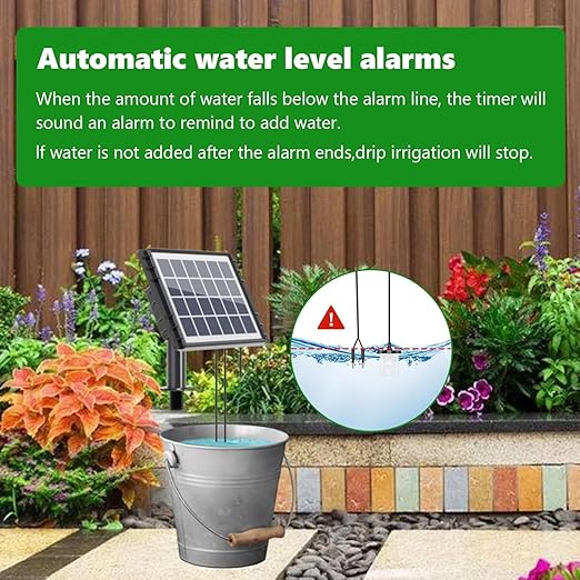 82FT Solar Drip Irrigation System Auto Watering Kit for 30 Pots Solar-Powered Plant Watering 25 Timer Modes 900ml/min Flow Indoor/Outdoor Garden Balcony &amp Patio Irrigation System
