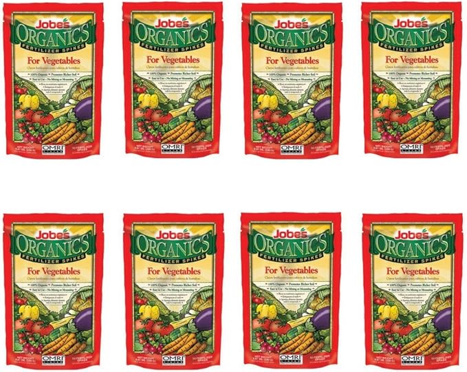 Jobe's 6028 Organic Vegetable Fertilizer Food Spikes 8 Pack