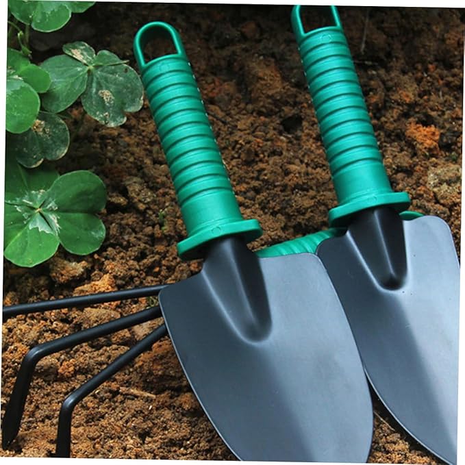 Stainless Steel Garden Tool Set with Shovel and Rake 5pcs Hand Tools for Outdoor Planting and Gardening with Portable Carry Case