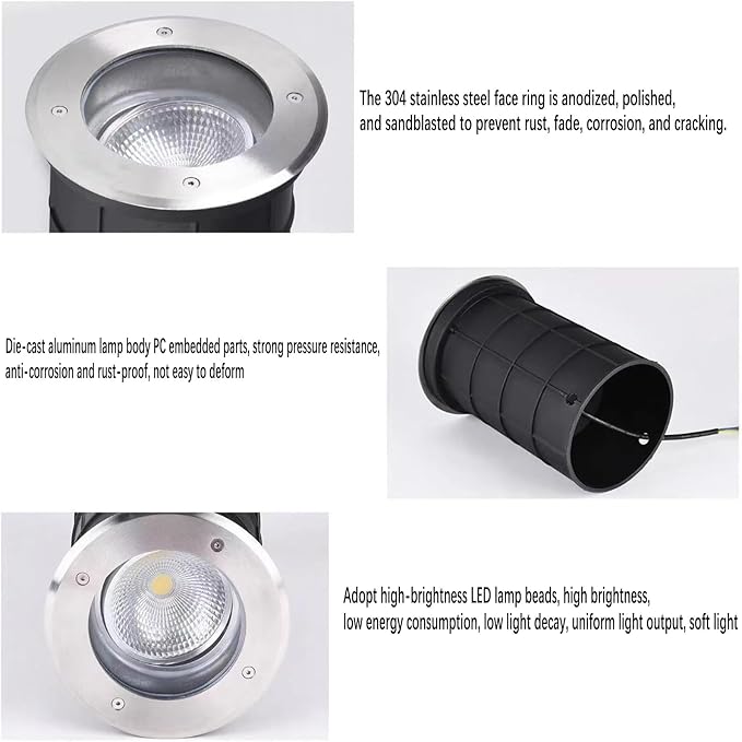 Ground LED Landscape Lights - Landscape Lights AC 85-265V Adjustable Angle LED Underground Light IP67 Waterproof Embedded Cob Spotlight Garden Courtyard Decorative Floor Lamp