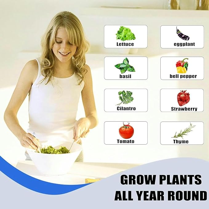 Hydroponic Growing System 30 Pods Vertical Garden Planter Hydroponics Tower Indoor Smart Garden Kit Aeroponics Growing Kit with Hydrating Pump AdapterNet PotsTimer for HerbsFruits Vegetables//1pc