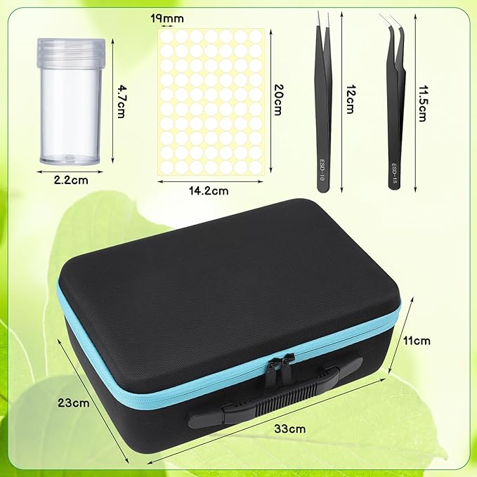 XLSXEXCL120 Slots Seed Storage Organizer Sturdy Seed Organizer Storage Box Plastic Storage Containers Label Stickers Funnel Straight and Curved Tip Tweezers for Flower Vegetable Plants Garden