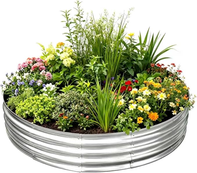 TATAANTY Galvanized Steel Planter Raised Bed - 12 Inch Raised Height 5FT (60 Inch) Large Portable Heavy Duty for Outdoor Backyard Patio &amp Camping