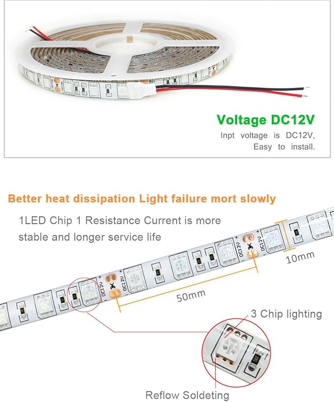 Grow Lights for Seed Starting 16.4FT Full Spectrum LED Plant Grow Light Strips Red &amp Blue 5:1 Waterproof Flexible Growing Lamp for Greenhouse Hydroponics