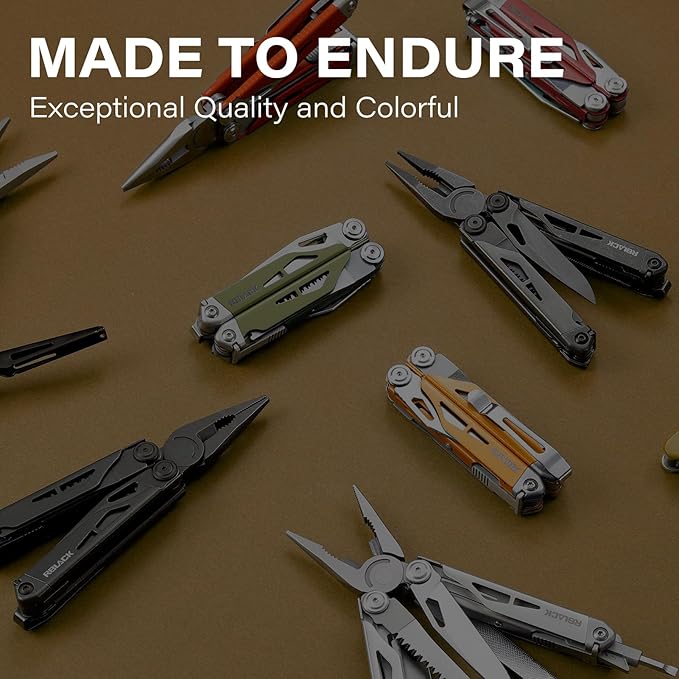 Multitool 21-in-1 Multi Tool Pliers with Safety Locking and Spring-Action Scissors Heavy-duty Stainless Steel Multi-tool Set with Nylon Sheath for Work Home Garden DIY &amp Auto Olive Green