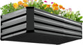KING BIRD Raised Garden Bed Kit with Bottom 2025 Upgraded Galvanized Planter Garden Box Outdoor &amp Indoor for Gardening Vegetables Flowers Dark Grey 47.2x23.6x11.8 in