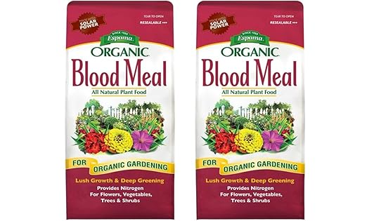 Espoma Organic Blood Meal Fertilizer 12-0-0. All-Natural Plant Food Source of Nitrogen for Organic Gardening. for Flowers Vegetables Trees &amp Shrubs. 3 lb Bag. Pack of 2.