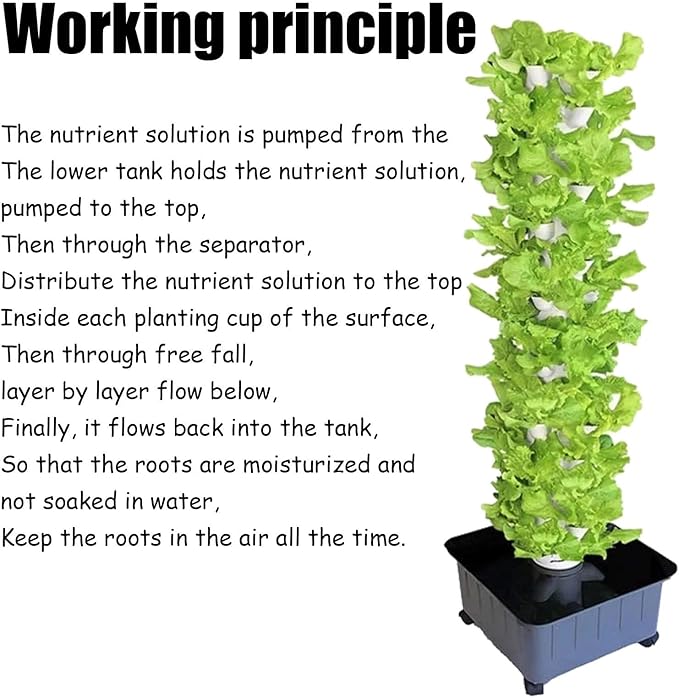 Tower Garden Hydroponic Growing SystemHydroponic Tower Growing System Indoor Hydroponic Growing System Vertical Growing Tower 45 Plant Spots