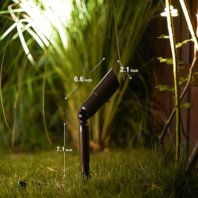GOODSMANN 8PK Low Voltage Landscape Lighting Kits 8PK Floodlight &amp Spotlight 3W LED 200 Lumen Replaceable Bulbs 3000K Warm White 12V AC Tree Lights Garden Up Light Hardwired Lighting Cable Connect