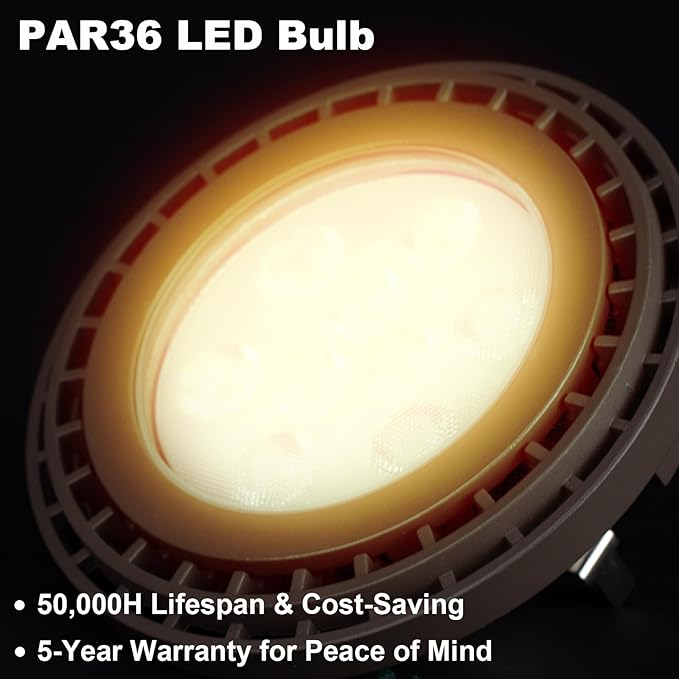 PAR36 LED Landscape Bulb 2700K Warm White Waterproof PAR36 LED Bulb 11W 12V Landscape Lights 900LM G53 Base 25° Outdoor Lights for Yard Path Tree In-Ground Well Light 1 Pack