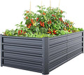 Ohuhu 6x3x1.5FT Metal Raised Garden Bed Outdoor Reinforced Galvanized Steel Rustproof Planter Box 100% Non-Toxic 202 Gal Large Capacity Heavy Duty Raised Beds for Growing Vegetables Flowers Herbs
