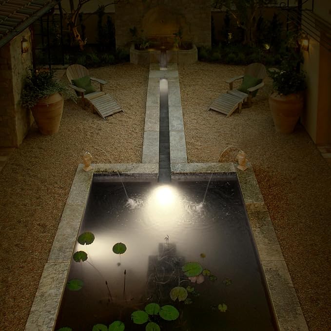 Underwater LED Pond Lights - 9W 5700K Bright White LED Pond Light Works at 12V AC/DC Low Voltage - STAINLESS STEEL IP68 Submersible for Fountains Ponds Waterfalls and Landscape Lighting Purposes
