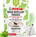 Mighty Mint Mouse Repellent Pouches – Peppermint Castor Oil &amp Cinnamon Formula – Natural Indoor Deterrent for Mice and Rodents – Plant-Based Long-Lasting Protection – 12 Count