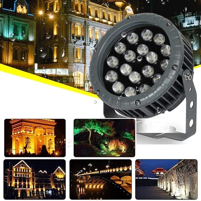 Rotation Floor Spotlight Outdoor Buried Lights 85-265V Adjustable Angle Landscape Lamp IP65 Waterproof Wheeled LED Floodlight for Yard Villas Path Lighting(Neutral Light24W)