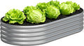 4x2x1FT Galvanized Raised Garden Bed KitVegetable Boxes-Oval Metal Flower BoxLarge Planter Raised Beds Outdoor Garden for PlantingFruitHerb-Silver
