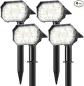 Brightown 4Pack Solar Spot Lights Outdoor with 58 LED &amp 1800mAh IP67 Solar Lights Outdoor Waterproof with 3 Light Modes 2-in-1 Dual Use Outdoor Solar Lights for Yard Garden and Pathway (Cool Wh