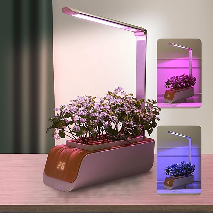 GeRRiT Hydroponics Growing System 9 Pods Indoor Herb Garden Kit with LED Grow Light Automatic Timer Germination Kits with Temperature Display Adjustable Height Smart Garden Planter