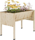 45x23x30 Elevated Wood Planter Box with Leg &amp Hooks - Raised Garden Bed Includes Non-Woven Liner 13.7in Depth for Vegetables &amp Herbs Outdoor Patio Raised Planter.