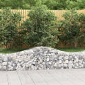 Crescent Gabion Planter Box 78.7x78.7x23.6 Galvanized Iron Outdoor Raised Garden Bed for Stones Modern Silver Patio Planter