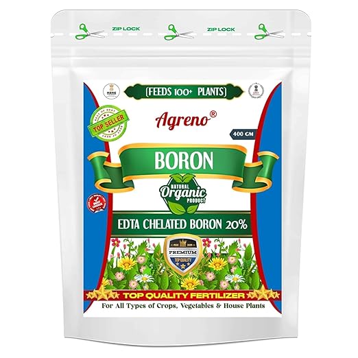 Agreno® Chelated Boron - 20% EDTA Powerful Essential Organic Fertilizer for Fast Growth of All Plants. (450 gm)
