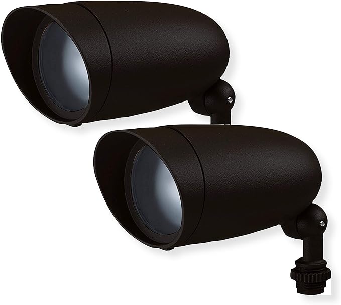 NUVO 76-646 7 PAR20 Outdoor Flood Lights in Dark Bronze Finish 6.25 Length 2.75 Width 50 Watts Incandescent Lamp PAR20 Bulb Medium Bulb Base Replaceable Light Source (Pack of 2)