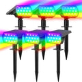 WELALO 6 Pack/7 Modes Solar Color Changing Spot Lights Outdoor 3 Modes/4 Pack/188 LED Solar Motion Sensor Lights Outdoor