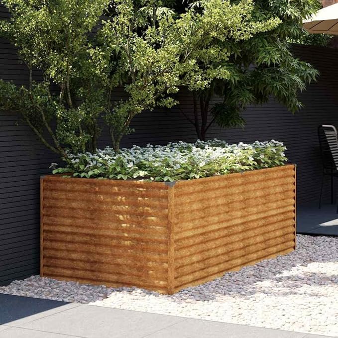 77.2x39.4x27.2 Corten Steel Raised Bed Outdoor Planter for Herbs/Vegetables Rusts to Patina Easy Assembly