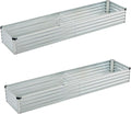 6x1.5x1ft(2 Pack) Galvanized Raised Garden BedOutdoor Planter Box Metal Patio Kit Planting Bed for Vegetables Flowers HerbSilver