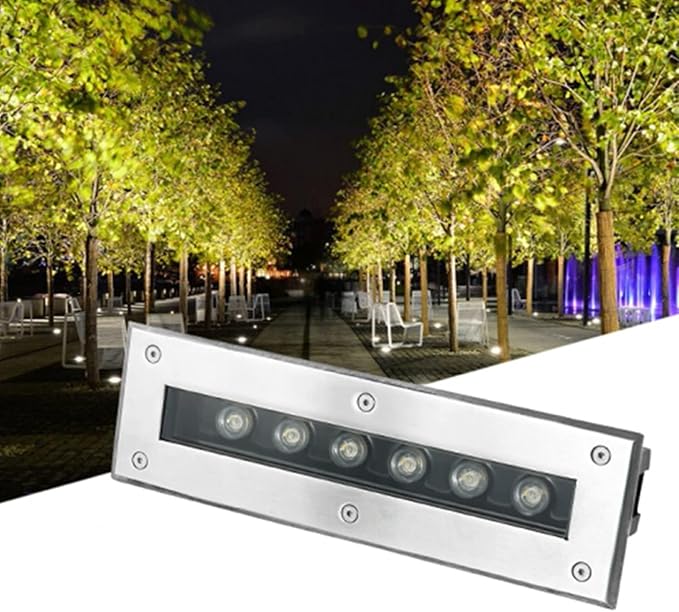 YANYO Ground LED Landscape Lights - Outdoor Buried Lights Led Recessed Ground Spotlight Rectangular Underground Light Outdoor Garden Floor Lamp Waterproof Path Lighting Floor Lamp (Red 85-110V(3W))