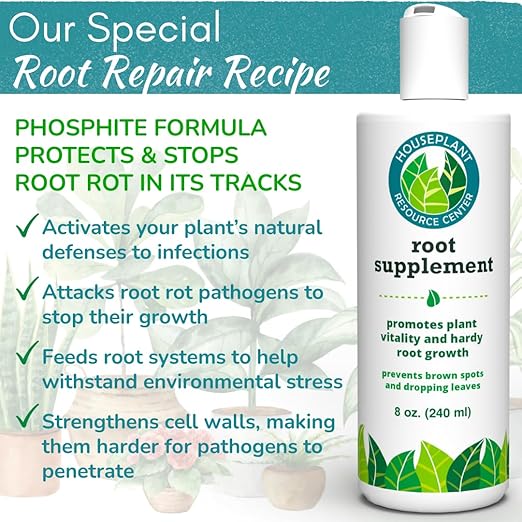 Root Rot Repair for Houseplants – Root Supplement &amp Recovery Drops for Overwatering or Shock | Heals Roots Prevents Yellowing Brown Spots &amp Dropping Leaves (8 oz)