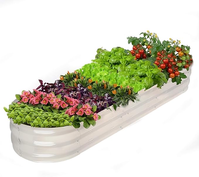 GADI 67-Inch Raised Garden Bed Metal Planter Box for Vegetables and Flowers Large Outdoor Gardening Kit Easy DIY Assembly Weather-Resistant &amp Rust-Proof