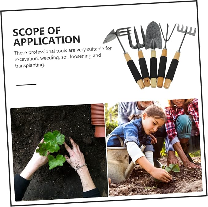 balacoo 1set Ergonomic Gardening Tool Kit Hand Shovel and Rake for Bonsai Potted Plants and Vegetables Portable Garden Tools for Easy Digging and Weeding