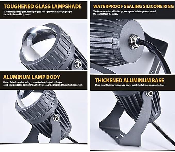 Outdoor Spotlights - LED Long-Distance Floodlights AC 220V IP65 Waterproof Wall Lamp Landscape Lighting Narrow Beam Spotlight Adjustable Bracket Ground Light(RGB5W(AC220V))