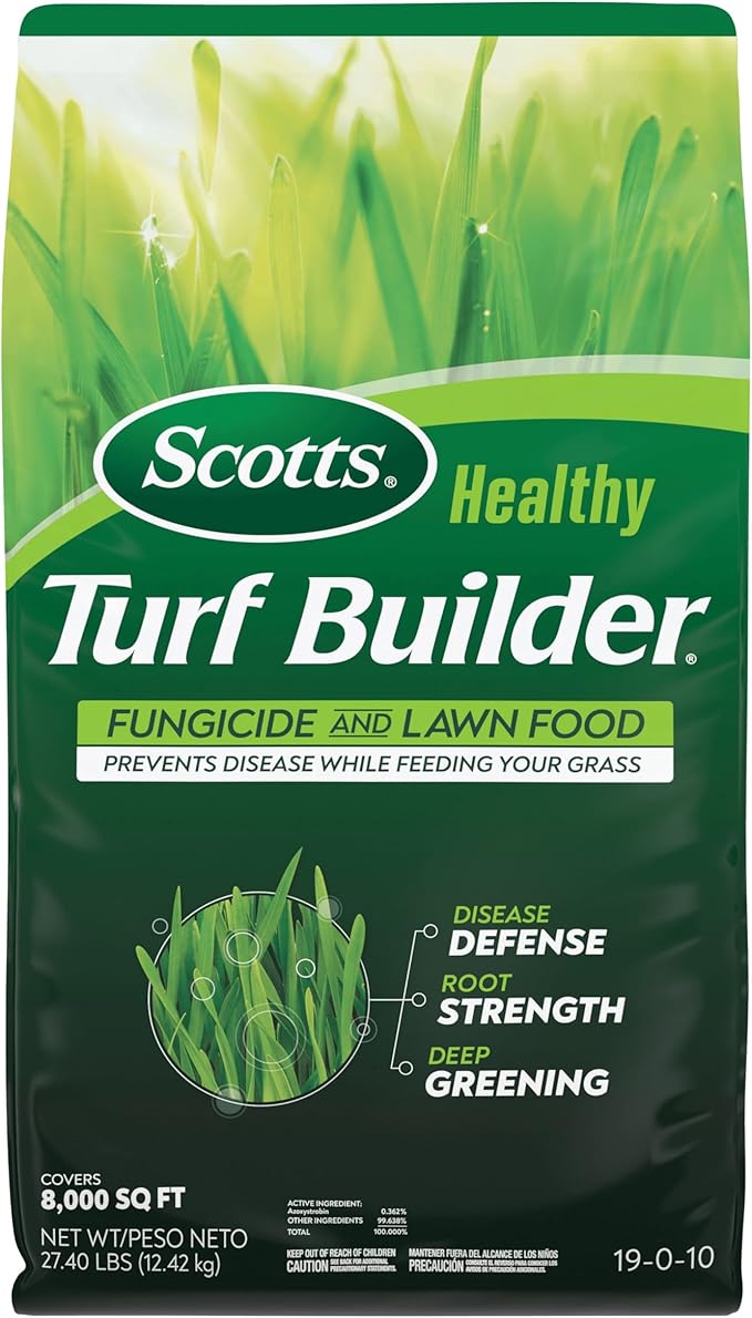 Scotts® Healthy Turf Builder® Fungicide and Lawn Food 2-in-1 Fungicide and Fertilizer Prevents Disease While Feeding Grass Controls 27 Diseases - Powdery Mildew Red Thread Brown Patch 27.4 lbs.