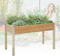 49x24x30 Inch Raised Garden Bed Outdoor Elevated Wood Planter Box Stand for Vegetable Flower Herb Backyard Patio Gardening Planter Box Natural