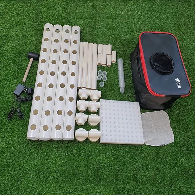 Hydroponics Growing SystemPVC Pipe Single-Layer 36 Holes Hydroponic with 30L Folding Water Tank Hydroponic Plants for Growing Lettuce... GYL24824(Color:Pulley Style)