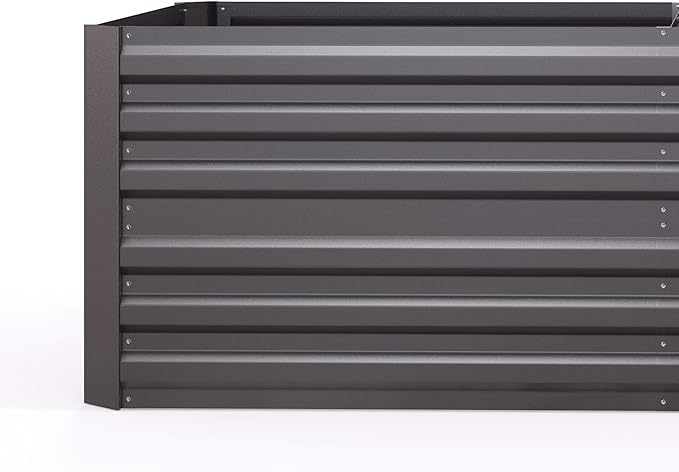 Outsunny Galvanized Raised Garden Bed Kit with Reinforcing Bars Large and Tall Metal Planter Box for Vegetables Flowers and Herbs 6' x 3' x 2' Dark Gray