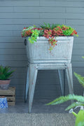 20.5x20.5x21 Large Perryman Galvanized Tub On Stand for Plant PotPlanter Metal Ice Buckets