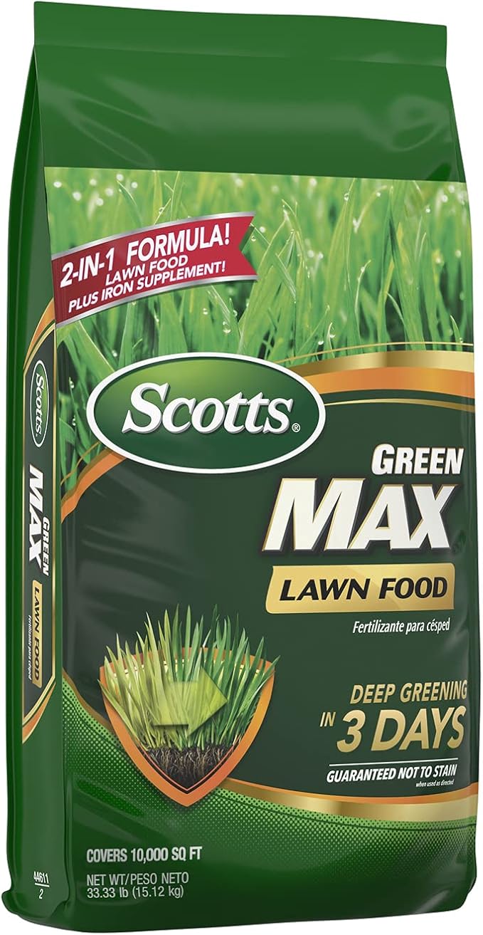 Scotts Green Max Lawn Food Lawn Food Plus Iron Supplement for Deep Greening 33.33 lbs. 2-Pack