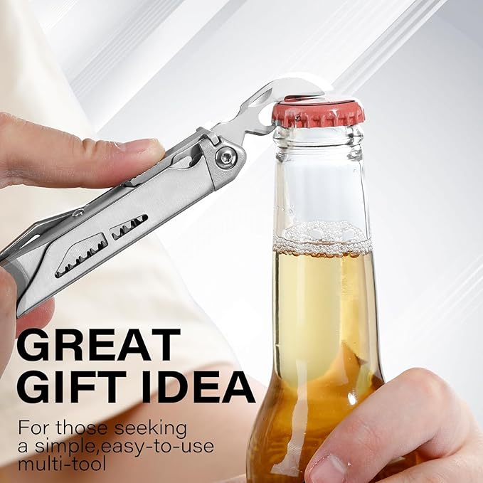 EDC Multitool 21-in-1 Heavy-duty Stainless Steel Finish Multi Tool Pliers with Safety Locking | Seat Belt Cutter - Men's Gift Set Including Nylon Sheath for DIY Home Garden &amp Outdoors