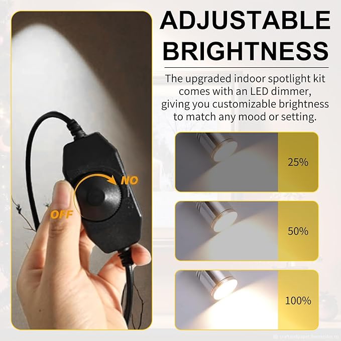 LED Mini Spot Light 6PCS 1.5W 5V Dimmable Spotlight Accent Lights for Artwork Display Jewelry Showcase Museum Cabinet Retail Store Lighting (6400K Daylight)