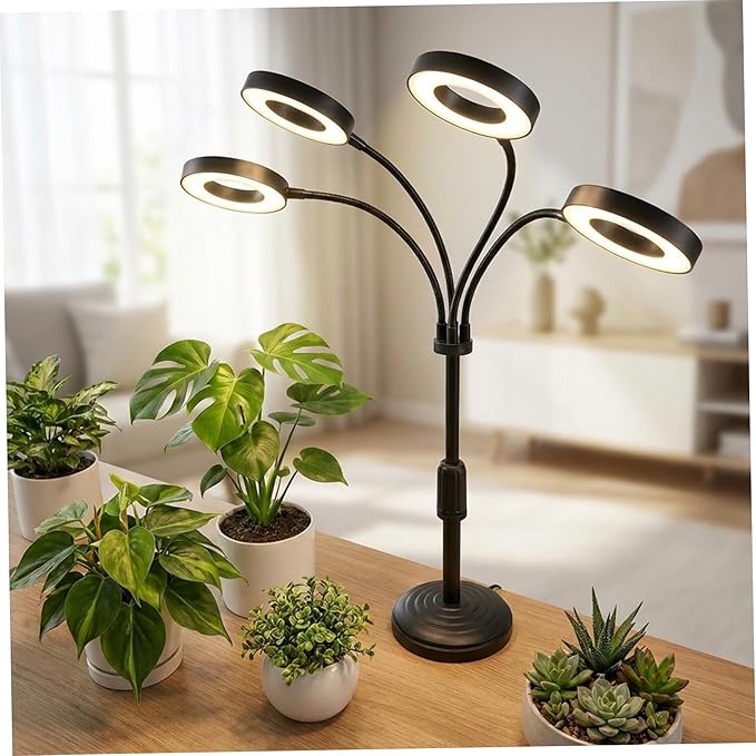 Grow Light for Indoor Plants LED Plant Growing Lamps with 3/9/12H Timer Adjustable Neck &amp Brightness for Tabletop Plants Seed Starting Herbs
