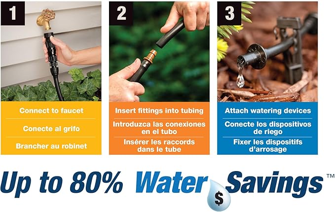 Rain Bird LNDDRIPKIT Drip Irrigation Landscape/Garden Watering Kit with Drippers Micro-Bubblers Micro-Sprays
