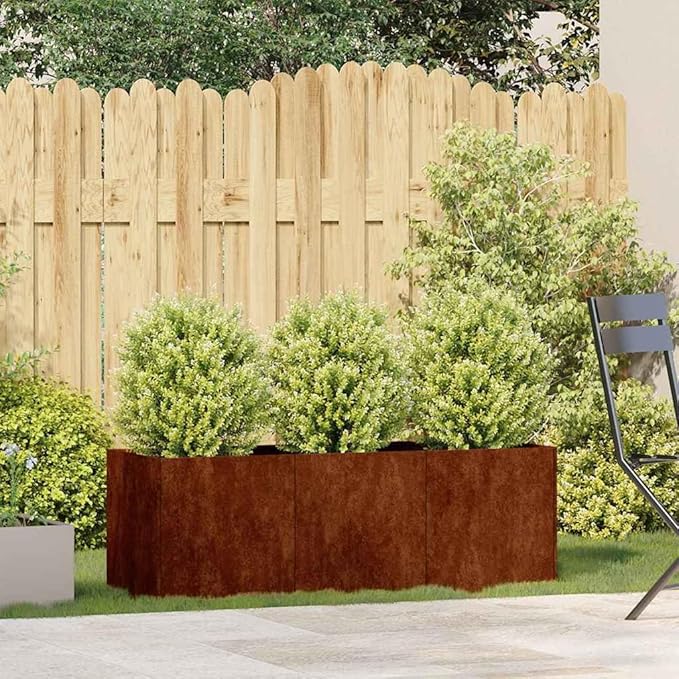 Weathering Steel Planter Box Rusty Raised Garden Beds for Flowers Vegetables Herbs 47.2x15.7x15.7-192