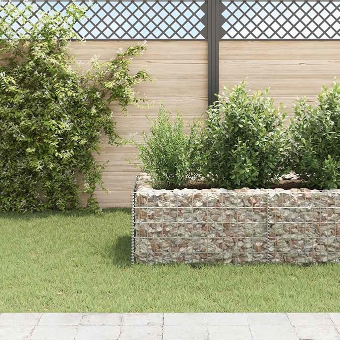 Gabion Raised Bed Silver Galvanized Steel Large Gardening Pots &amp Planters 142555