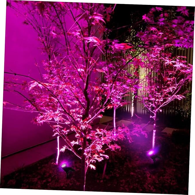 Lurrose 2 Pcs Solar Spotlights 4 LEDs Waterproof RGB Landscape Lights for Outdoor Lawn and Garden Ground Mount Design for Easy Installation