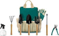 Garden Tools Set – Gardening Tools Organizer Handbag – Rust Proof Heavy Duty Ergonomic &amp Durable Tool Bag Kit – Gardening Gifts for Women &amp Men – Garden Tool Organizer Tote Bag with 10 Piece