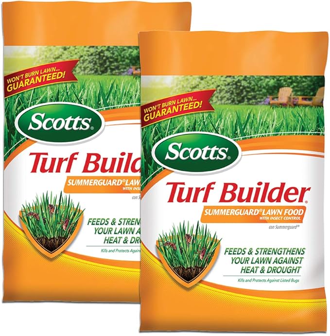 Scotts Turf Builder SummerGuard Lawn Food with Insect Control Fertilizer &amp Insect Killer 5000 sq. ft. 13.35 lbs. (2-Pack)